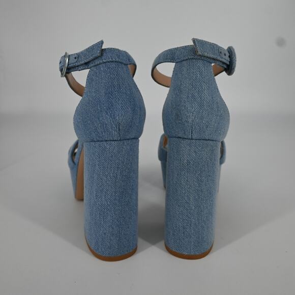 Gianvito Rossi Sheridan Blue Denim Platform Heels Size 37.5 - Picture 3 of 13